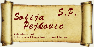 Sofija Pejković vizit kartica